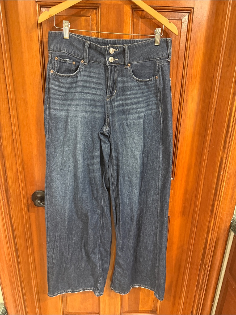 Rewash Dark Blue High-Rise Wide Leg Jeans
